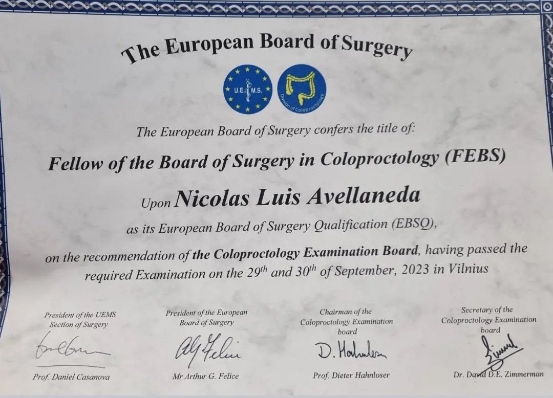 Gianluca Pellino (@gianlucapellino) on Twitter photo So proud and happy for this chap !! <a href="/nlavellaneda/">Nicolas Avellaneda</a> came all the way from #LatAm to join #ESCP23 and become the first Argentinian <a href="/UEMSSurg/">UEMS Section of Surgery</a> board certified Coloproctologist
Well done mate, richly deserved <a href="/EBSQcolo/">EBSQ Coloproctology</a> pin, <a href="/ZimNl/">David Zimmerman</a> !
#Colorectalsurgery #SoMe4Surgery
🇦🇷🧉🔥🇪🇺 So proud and happy for this chap !! <a href="/nlavellaneda/">Nicolas Avellaneda</a> came all the way from #LatAm to join #ESCP23 and become the first Argentinian <a href="/UEMSSurg/">UEMS Section of Surgery</a> board certified Coloproctologist
Well done mate, richly deserved <a href="/EBSQcolo/">EBSQ Coloproctology</a> pin, <a href="/ZimNl/">David Zimmerman</a> !
#Colorectalsurgery #SoMe4Surgery
🇦🇷🧉🔥🇪🇺