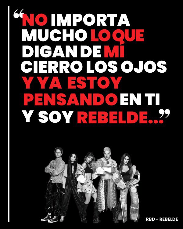 RBD_oficial's tweet photo. ¡Hoy la canción #Rebelde cumple 19 años!
¿Cuantos años tenias hace 19 años? 🫢 https://t.co/vniBBKVfum