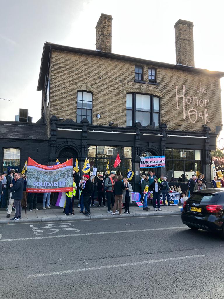 PCS London and Southeast out in force today opposing the far right fascists at Honor Oak.