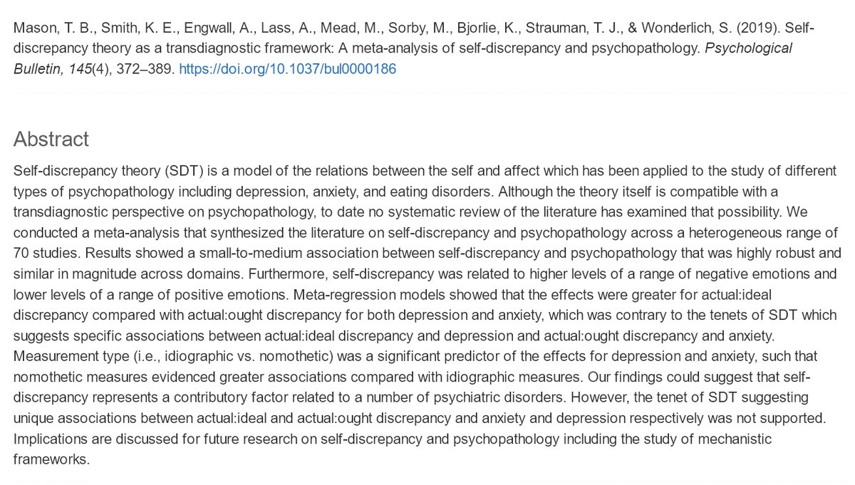 The core question of identity is not who others think you should be. It's who you aspire to be. 70 studies: Mental health depends more on living up to your ideals than to others' expectations. Closing the gap between your actions and your values is a source of well-being.