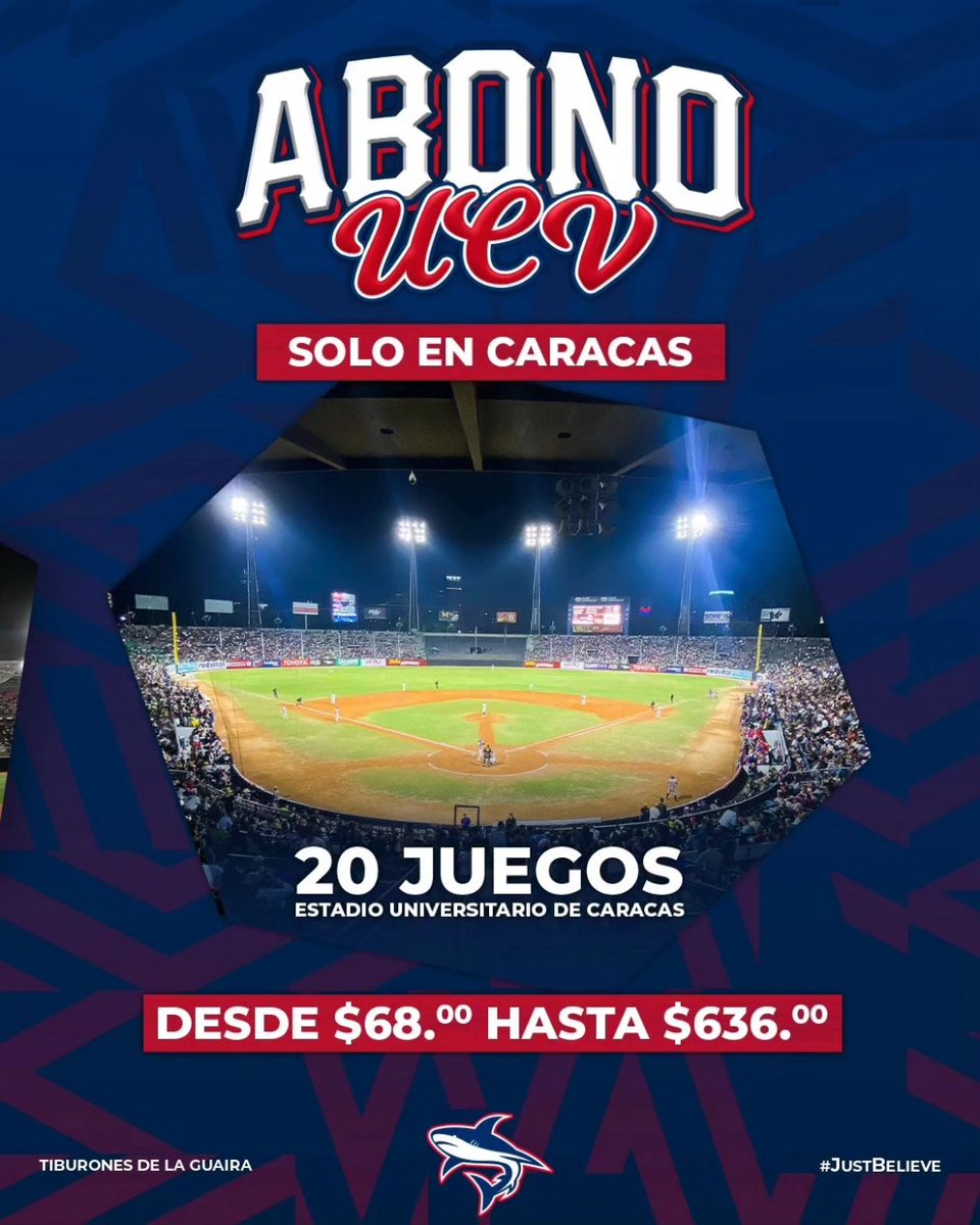 Tiburonesbbc_'s tweet photo. Fanático, recuerda que ya comenzó la venta de ABONOS para la temporada 2023-2024 de la LVBP!🦈⚾🇻🇪

Ingresa a https://t.co/GHp28tgkRd, adquiere el tuyo y acompañamos para que disfrutemos JUNTOS de una gran campaña 🥁

📞📲 +58 412-842-00-00 

#JustBelieve https://t.co/UiK7e9Ii7t