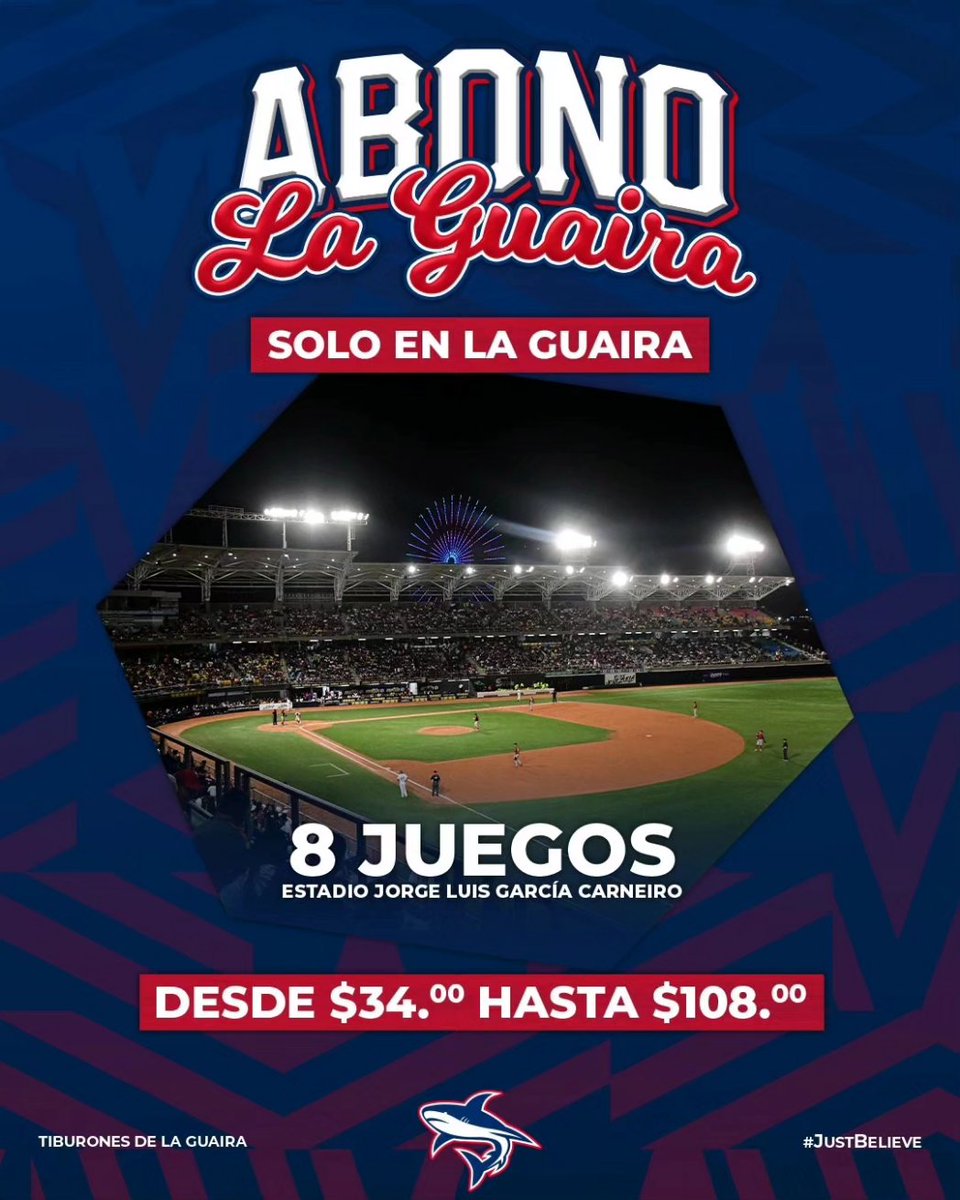 Tiburonesbbc_'s tweet photo. Fanático, recuerda que ya comenzó la venta de ABONOS para la temporada 2023-2024 de la LVBP!🦈⚾🇻🇪

Ingresa a https://t.co/GHp28tgkRd, adquiere el tuyo y acompañamos para que disfrutemos JUNTOS de una gran campaña 🥁

📞📲 +58 412-842-00-00 

#JustBelieve https://t.co/UiK7e9Ii7t