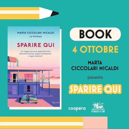È autunno ed ecco la prima presentazione di "Book" organizzata con Coopera! 
📖
@MartaCicMic ci porta alla scoperta degli Stati Uniti in tutta la loro struggente complessità e ci invita a perderci con lei sulle strade della solitudine, dello stupore, dell’ignoto e della libertà.