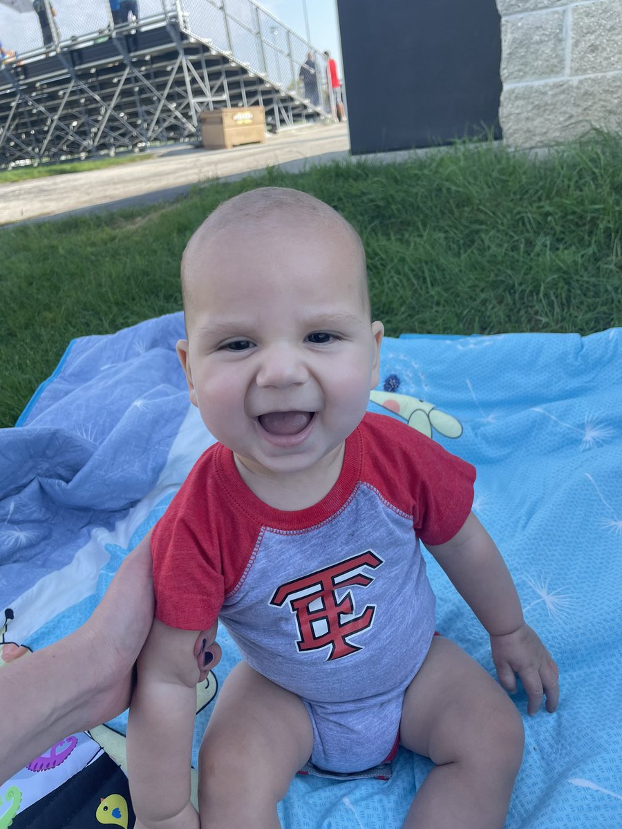 Someone is enjoying their time at the Boys Soccer game this morning! <a href="/TosaRedRaiders/">TosaEastAthletics</a>