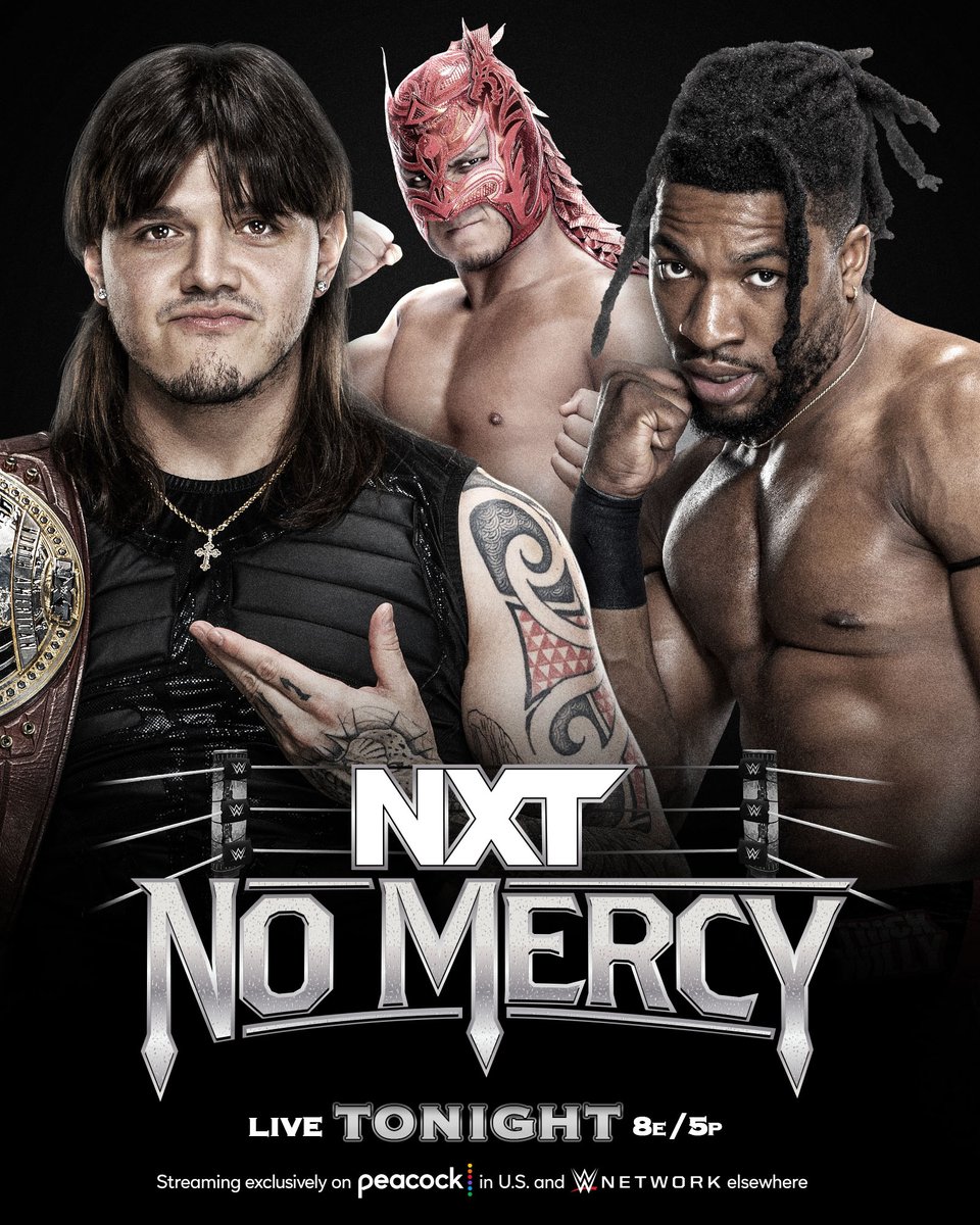 .@dragonlee95 serves as Special Guest Ref when @DomMysterio35 defends the #NATitle against @_trickwilliams TONIGHT at #NXTNoMercy! 

8PM ET/5PM PT Streaming exclusively on @peacock in U.S. and @WWENetwork everywhere else.

🦚: pck.tv/3bqfYSq
🌎: WWENetwork.com