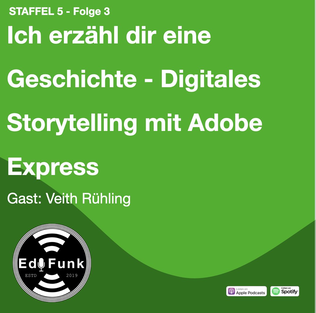 EduFunk (@edufunkdach) on Twitter photo 🚀In der heutigen Folge ist <a href="/vruehling/">Veith Rühling</a> bei uns zu Gast. Wir sprechen über Adobe Express und die Möglichkeiten, mit Bildern, Videos und Musik fesselnde Geschichten zu erzählen #twlz #podcast #bildung 🚀In der heutigen Folge ist <a href="/vruehling/">Veith Rühling</a> bei uns zu Gast. Wir sprechen über Adobe Express und die Möglichkeiten, mit Bildern, Videos und Musik fesselnde Geschichten zu erzählen #twlz #podcast #bildung