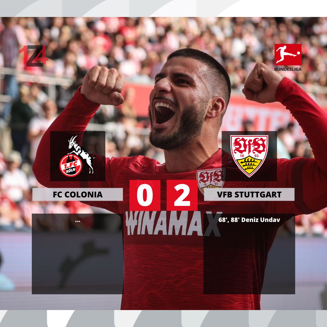 Zona14fc's tweet photo. 📌 Deniz Undav salvador

❌ El #Colonia sigue en un arranque flojo y le cuesta sumar.

✅ Sorprendente #Stuttgart que llegó a 15 puntos en 6 jornadas.
#Bundesliga #Alemania #Futbol #Europa #FCKVFB https://t.co/H2eUwV9Pis