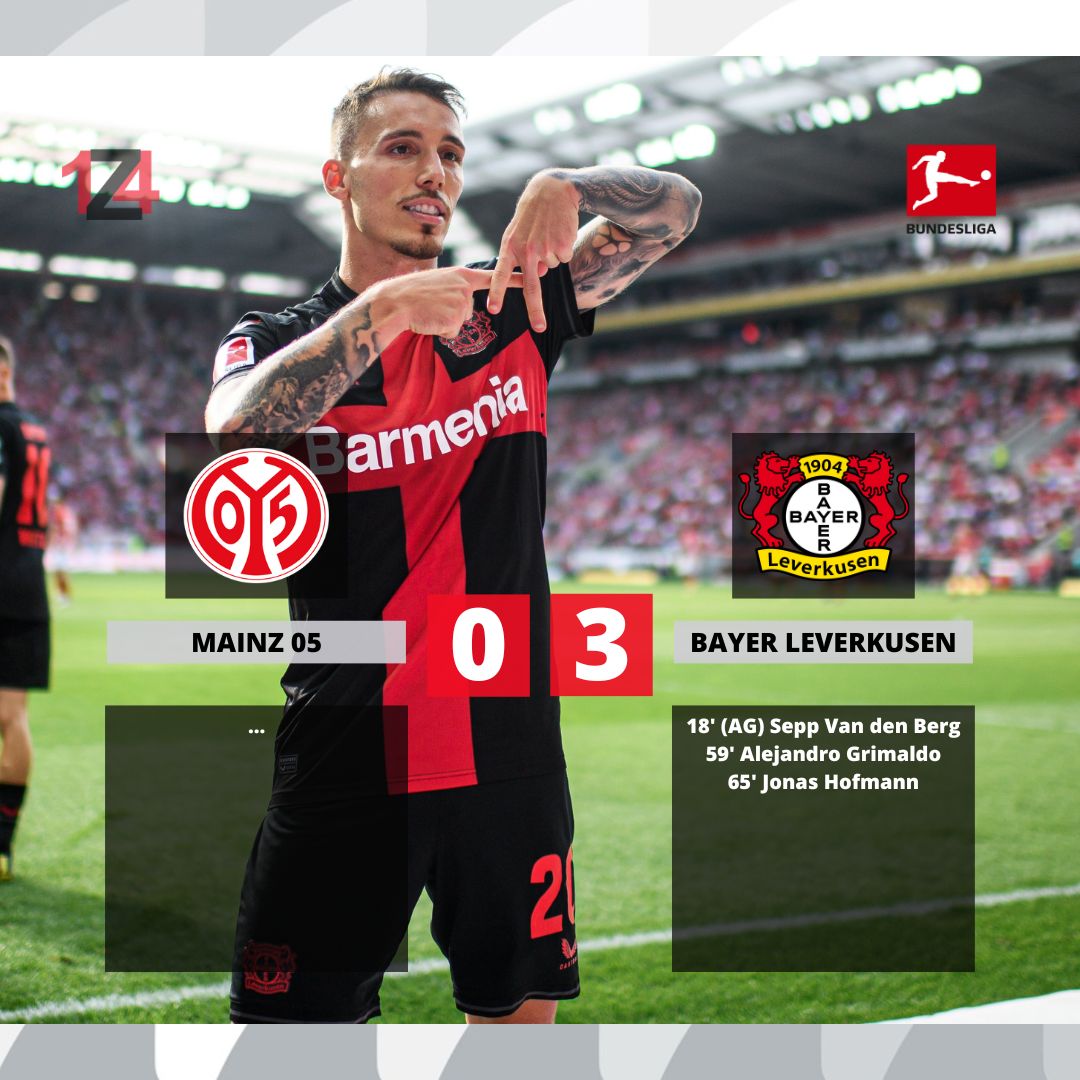 Zona14fc's tweet photo. 📌 Candidato serio al título

❌ Le ha costado el inicio al #Mainz de Svensson.

✅ El #BayerLeverkusen sigue sumando y mantiene el liderato, a espera del Bayern.
#Bundesliga #Alemania #Europa #Futbol #M05B04 https://t.co/Bv9R3GdQwp