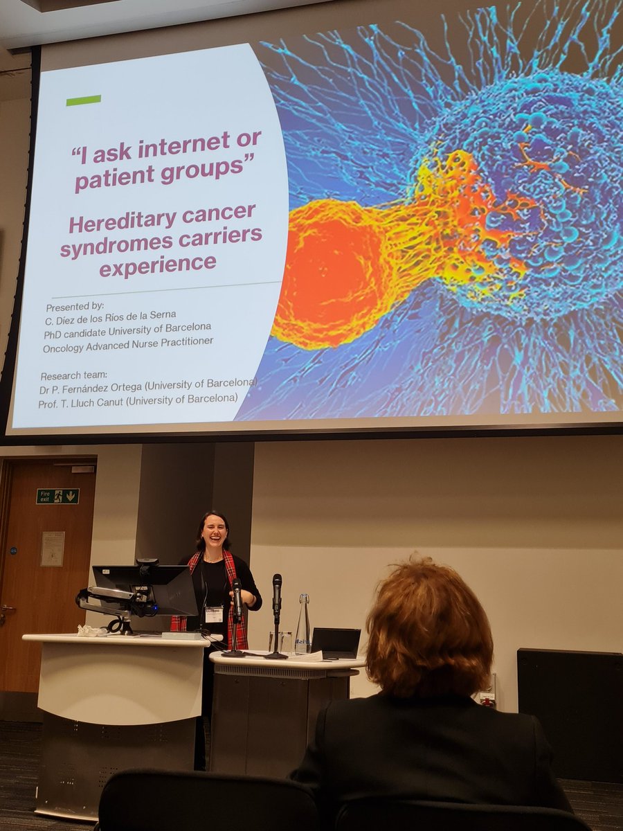 Smiles all around for <a href="/PotisDR/">Celia Díez De los Ríos</a> and her PhD work! Advocating for more awareness &amp; support for people with hereditary cancer syndromes - includes more than the BRCA gene! #ICCN2023 <a href="/ISNCC/">ISNCC</a>