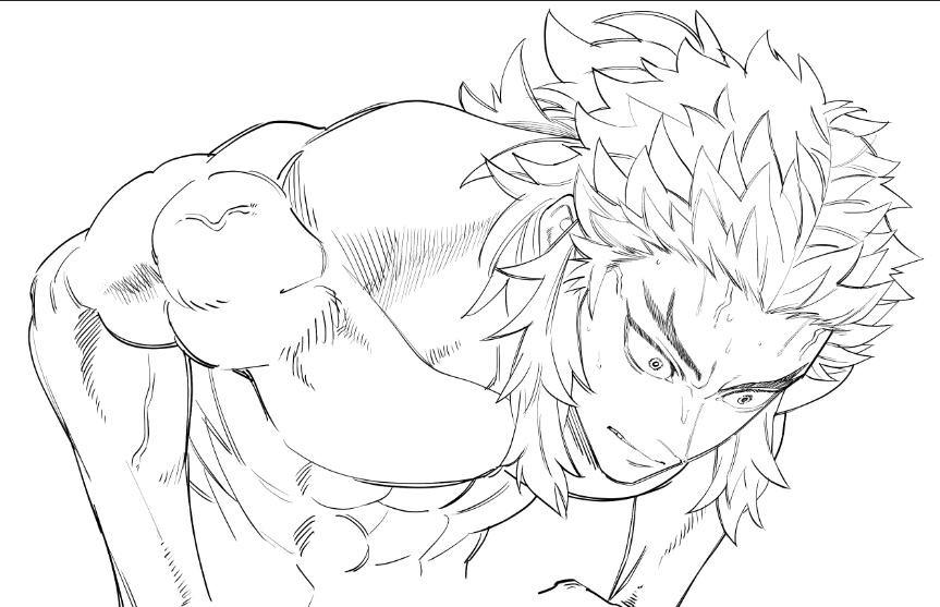🔥さんが上裸で腕立てかなんかしてるのかもしれない終わらなかったらくがきです🦕 