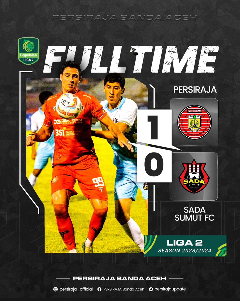 persirajaupdate's tweet photo. FT. PERSIRAJA 1-0 SADA SUMUT

90’ RICARDO PIRES

#PERSIRAJA 👑 https://t.co/2iTo3ZiEUJ