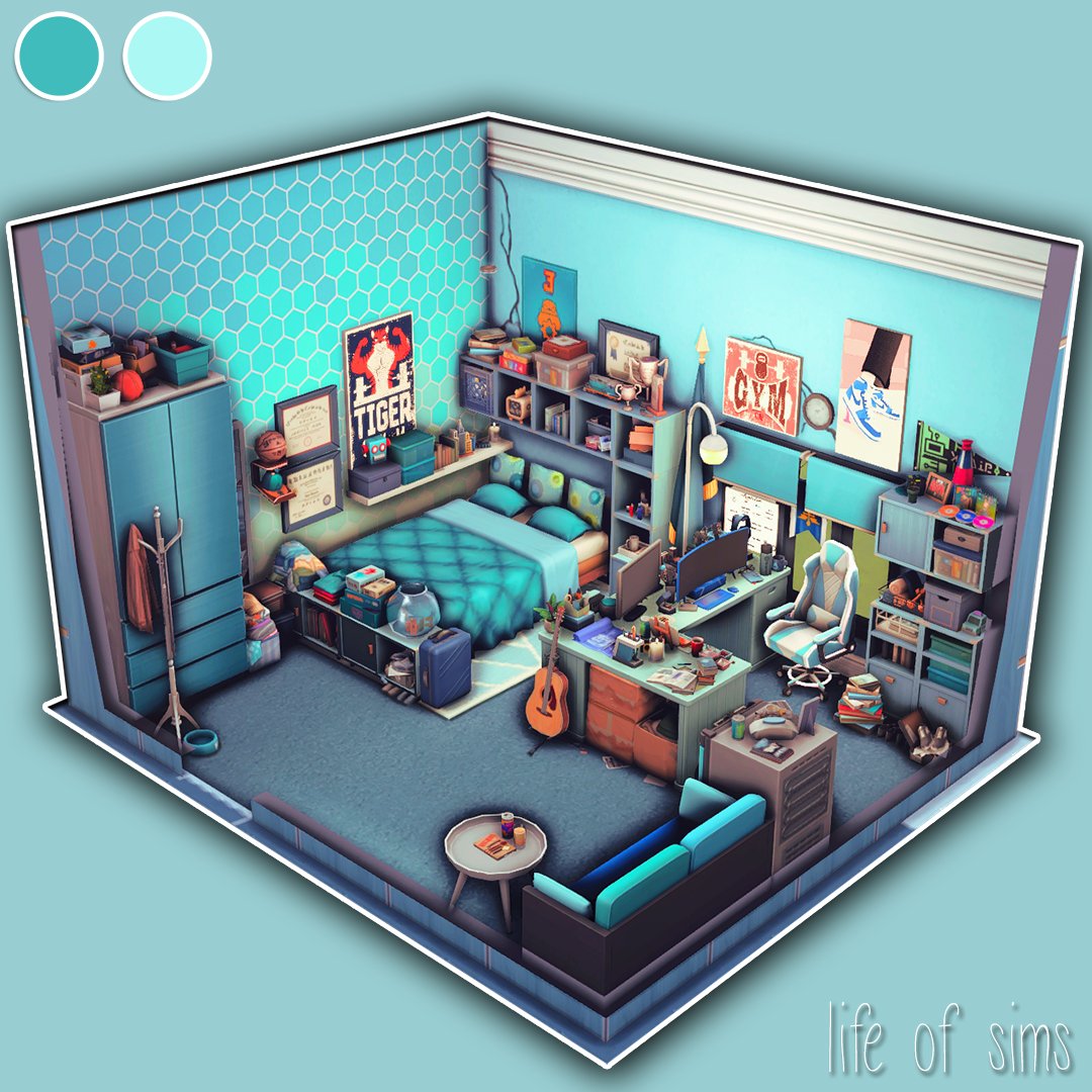 lifeofsimsyt's tweet photo. The students are starting college, ๐ so I thought of setting up a room for a 1st year student at the robotics college. ๐คโบ๏ธ
#ShowUsYourBuilds #TheSims4 #Sims4 #studentroom #lifeofsims https://t.co/FNgko7Bp5B