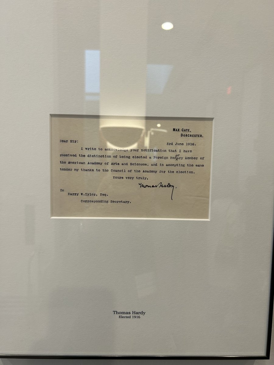 My imposter syndrome kicked in big time at the @americanacad building today, seeing the acceptance letters by former members. Only one librarian among them: Borges. The ceremony of admittance is this afternoon @mit