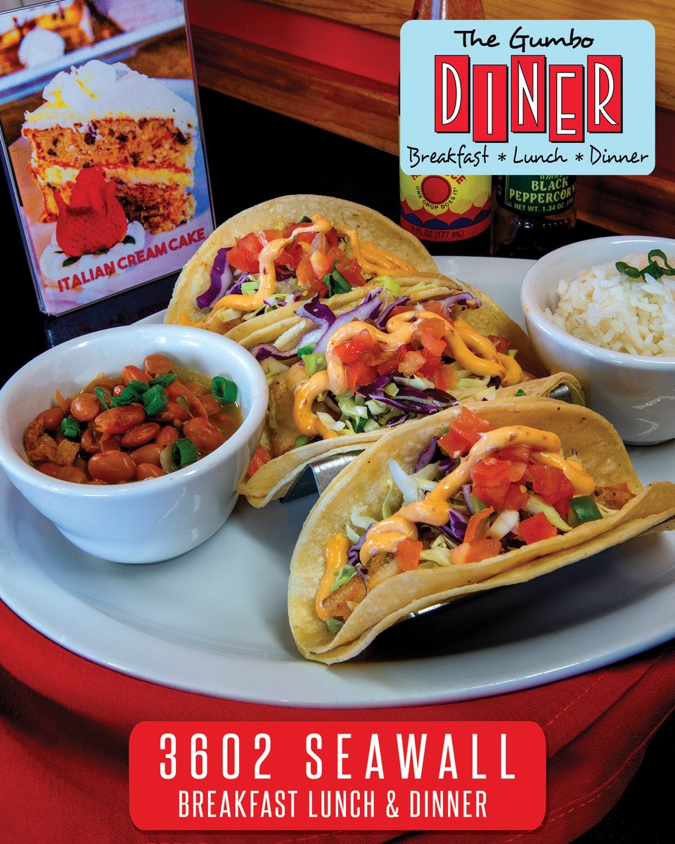 If it’s delicious Fish Tacos you are craving, join us at The Gumbo Diner. We’ve got you (and your plate) covered!

Directions -> bit.ly/2O0SDuY
Menu or delivery ->bit.ly/3B9HooW