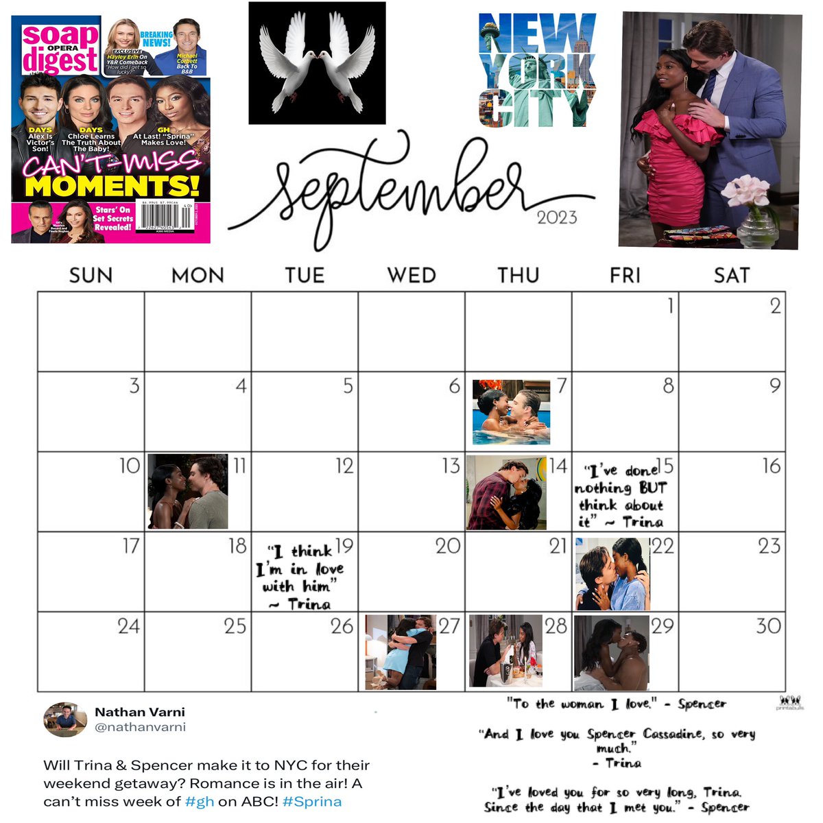 JenniferW_1016's tweet photo. A September to remember…ending with a sexy, passionate, & romantic night in NYC! Thank you #GH for giving this super couple the iconic episode they deserved.
Nic & Taby are magic together & brought #Sprina to exciting new heights daily…mission accomplished! 👏🏽👏🏽👏🏽
#SprinaNYC https://t.co/jE11yvVXut
