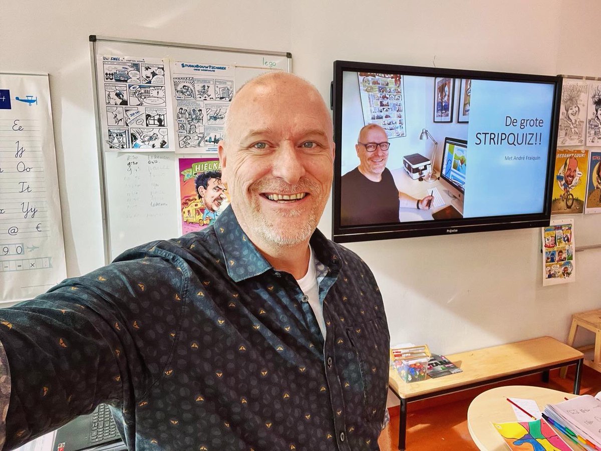 AFDesigndude's tweet photo. Op pad als werelddocent strip- en cartoontekenen voor @Semko_onderwijs. Kinderen onderdompelen in de wonderlijke wereld v.d. tekenaar. Op basisscholen door heel Friesland. “Wow, kijk dan! Meester ik kan WEL tekenen!” SMILE! #tekenen #lesgeven #striptekenen #comic #artclass #semko https://t.co/BrwnLxZKyr