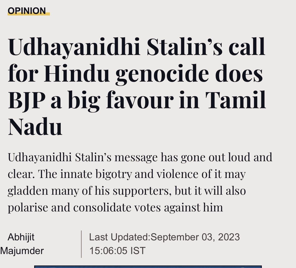 thehawkeyex's tweet photo. FIR against @abhijitmajumder for this article.
Udhayanidhi is free.
Modi is fascist.
#IStandWithAbhijit https://t.co/xI5RDLEfdL