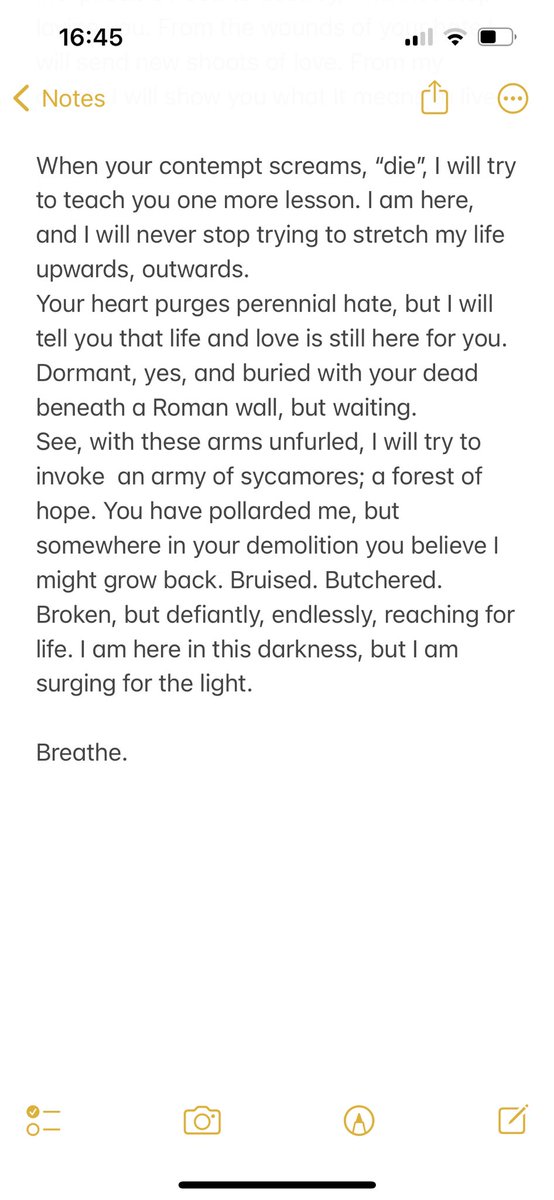 Devastated by the mindless assault on the #SycamoreGap tree. Turning pain into something else by writing a poem…