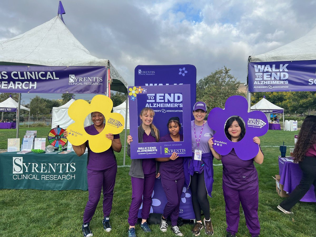 Syrentis1's tweet photo. It's a beautiful day here at the Walk to End Alzheimer's. 💜 Come join us in the fight to end Alzheimer's! 💜 We are the Sendero Field in Mission Viejo. We hope to see you. #SyrentisClinicalResearch #Walk2EndAlz #FightAgainstAlzheimers #StopALZ https://t.co/PESVGOXKYh