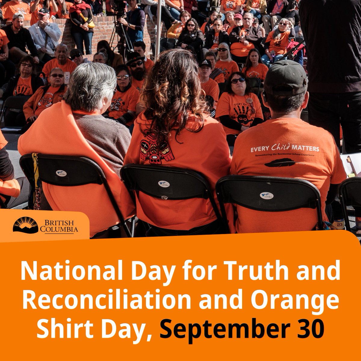 BCGovNews's tweet photo. CW // Residential Schools
Today, people across BC & Canada recognize #NationalDayForTruthAndReconciliation & #OrangeShirtDay. We acknowledge the historic & ongoing impacts of the residential school system. We remember the children who never came home & honour survivors. (1/4) https://t.co/bupDQJ0JhL