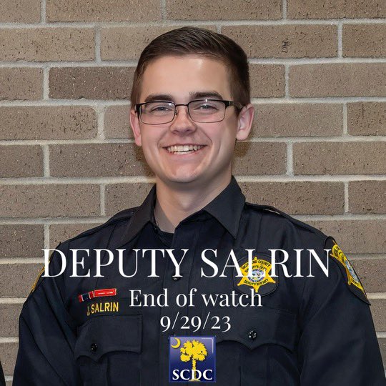 SCDCNews's tweet photo. We are heartbroken for our @RCSD brothers and sisters at the death of Deputy Jacob Eric Salrin. We stand with you and are keeping you close in our hearts and prayers 🙏🏼 #SCStrong https://t.co/RuitsvmDJ8