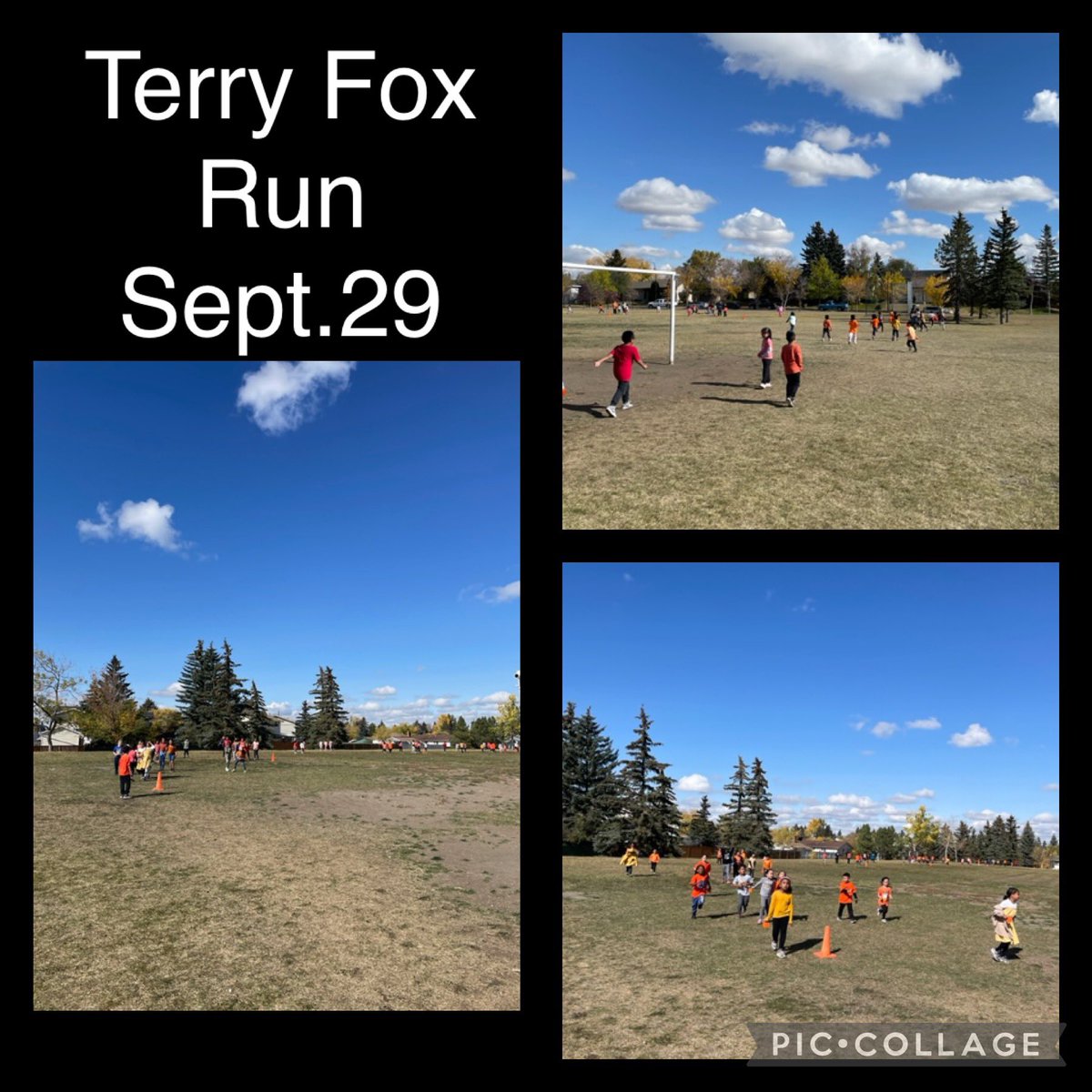 Our students ran the Terry Fox run yesterday. They gave it their all and we were blessed with beautiful fall weather.