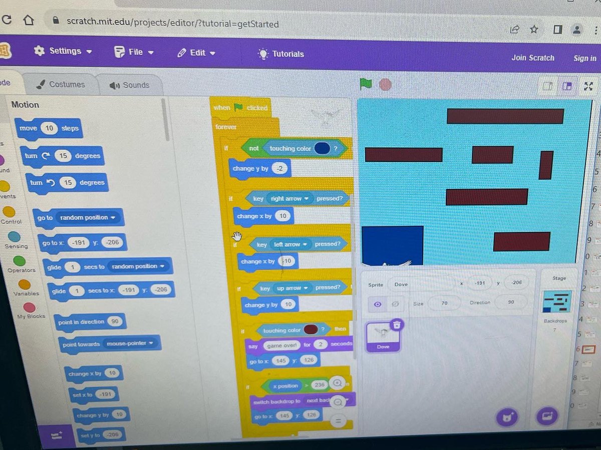 OSA_Primary's tweet photo. Well done to the Year 5 students from @StPhilipHoward for making the flying object game in @scratch. You can see some examples below. #programming #computing #scratch https://t.co/sFOLyAX2wq