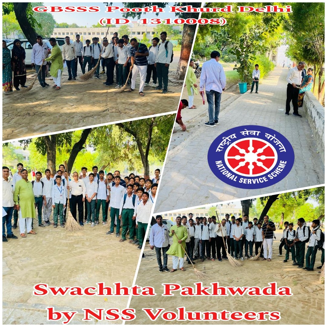 G1310008's tweet photo. Celebrating "Swachhta Pakhwada" by NSS Volunteers of GBSSS Pooth Khurd Delhi.
#SwachhtaPakhwada #delhigovernmentschool https://t.co/JPpvsBPw1A