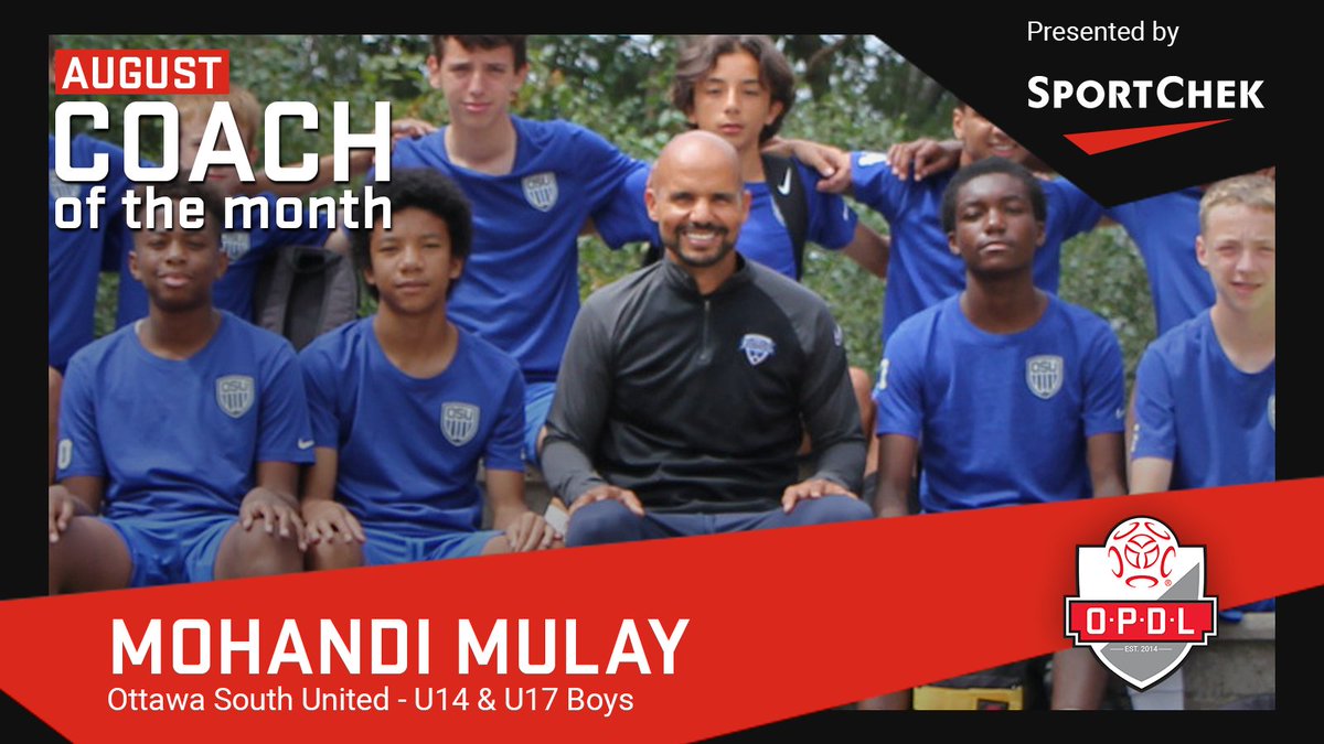 OntarioIsSoccer's tweet photo. The @SportChek OPDL Coach of the Month for August is Mohandi Mulay from @OSUSoccer!

He led both his U14 and U17 Boys squads through a very successful month. The U14 Boys had a 3-3 draw and two wins, while the U17 Boys had three wins and a 0-0 draw.

Well done, Coach! https://t.co/fLTydFy7Um