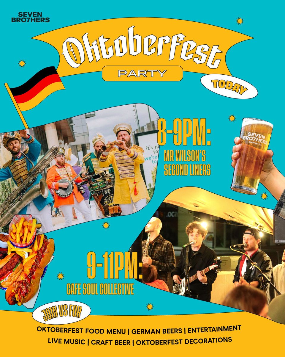 PROST! Today's the day! 🇩🇪 🍻 Join us alll day long from our MEDIA CITY beerhouse for our Oktoberfest fun We've decorated our bar ready for you & we've got plenty of Oktoberfest themed food, German beer, live entertainment & plenty more. Let's celebrate 🍻