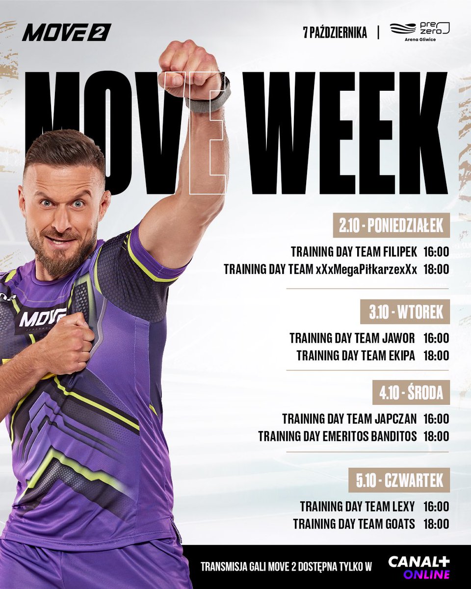 movefederation's tweet image. WJEŻDŻAMY NA OSTRO! 🧨🔥

Do gali Move 2 został zaledwie TYDZIEŃ! 🔥 Zachęcamy do spędzenia go z nami - nasz rozkład jazdy mówi, że będzie warto! 👀

#movefederation