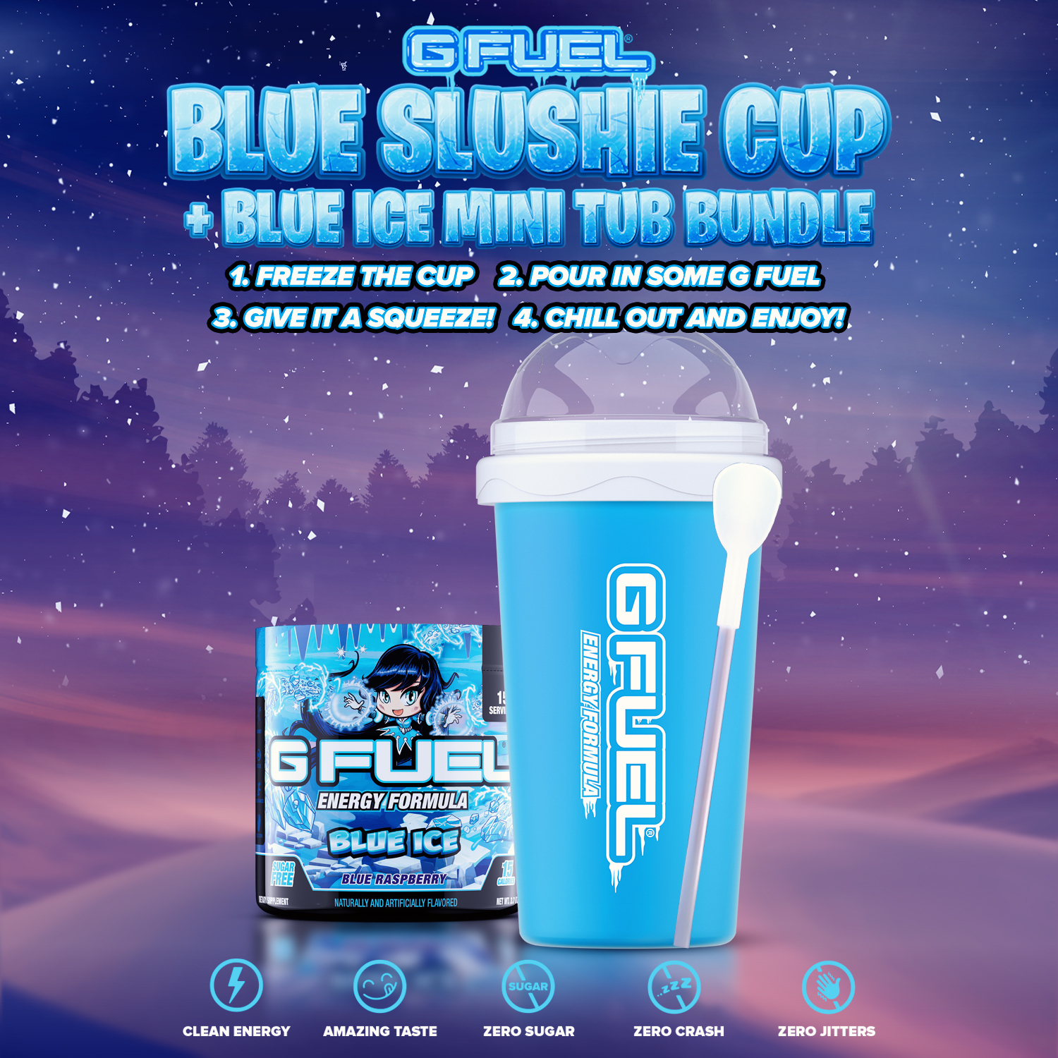 Blue Ice G FUEL Bundle (Tub + Shaker Cup)