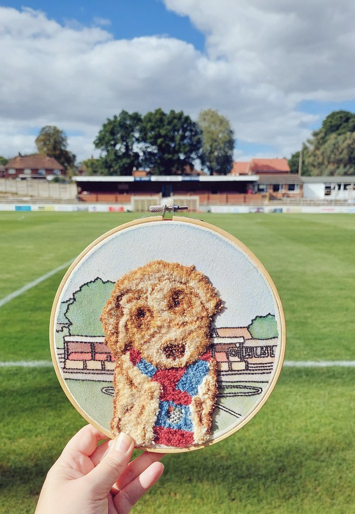NCCbyKimberley's tweet photo. I don't just make colouring books ya know. I spent most of the week before last making this cutie 🥰. #Embroidery #NeedlePunch #HandMade #CheshamFC #Doggo https://t.co/sf5mxA27KH