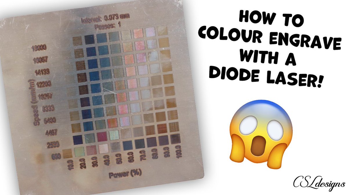 CSLdesignsuk's tweet photo. Learn how to colour engrave with a diode laser with my new video! 😃
———
https://t.co/ExinMcCWje
——— https://t.co/oxUxVdDEoE
