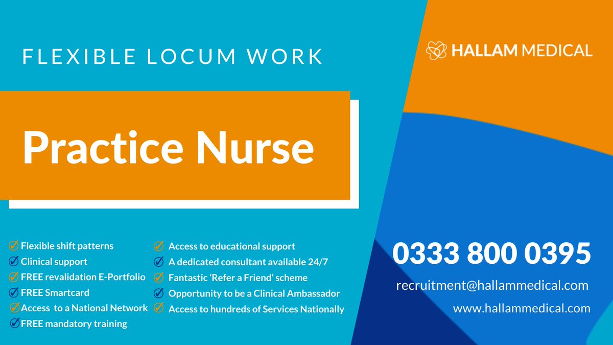 Hallam_Medical's tweet photo. Great Opportunity - Practice Nurse - Leeds - Work outside of IR35. Call Julia on 0333 800 0395 or visit: https://t.co/raRatyO1J4 #practicenurse #jobs #locumwork #opportunities #flexiblework #worklifebalance https://t.co/L9TgPILdI1