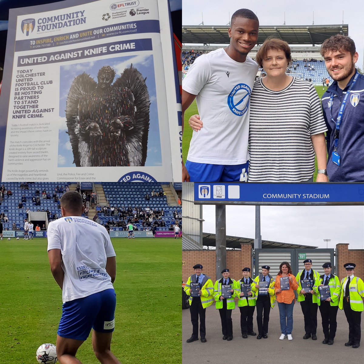 @EssexVVU (@essexvvu) on Twitter photo Thanks to <a href="/ColU_CF/">Colchester United Community Foundation</a> and <a href="/ColU_Official/">Colchester United FC</a> for standing United Against Knife Crime at today’s match. Great occasion and a cracking win too! Thanks to <a href="/ColU_CF/">Colchester United Community Foundation</a> and <a href="/ColU_Official/">Colchester United FC</a> for standing United Against Knife Crime at today’s match. Great occasion and a cracking win too!