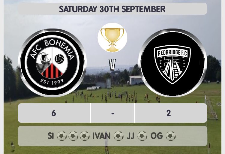 AFC Bohemia (@afcbohemia) on Twitter photo Into the next round of the GFA Cup after a 6-2 against <a href="/FcRedbridge/">Warmley Redbridge FC 🚂 🦌</a> Good luck for the rest of the season boys. Into the next round of the GFA Cup after a 6-2 against <a href="/FcRedbridge/">Warmley Redbridge FC 🚂 🦌</a> Good luck for the rest of the season boys.