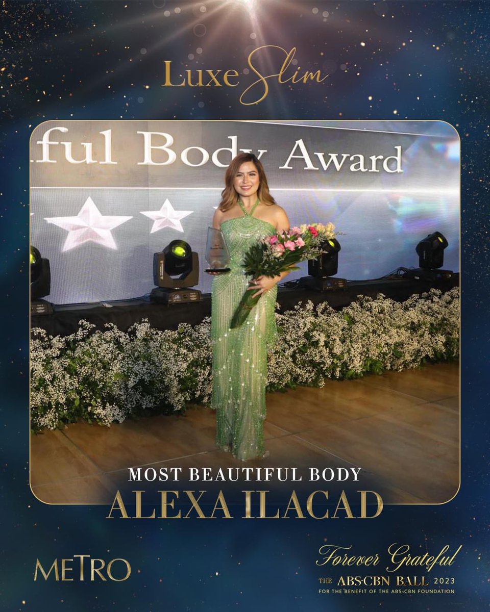 kluofc_'s tweet photo. CONGRATULATIONS: Alexa Ilacad named as the Most Beautiful Body Award by Luxe Slim. 

Go girl, flaunt it! 🤩

#AlexaIlacad || #ABSCBNBall2023 https://t.co/ttnbNcp7sp