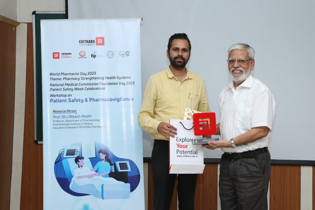 GoreaRK's tweet photo. Happy to share with you the moments of celebrations of Pharmacy Day, Patient Safety Week and NMC Foundation Day Jointly by Chitkara University and Gian Sagar Medical College. Delivered a talk on Ethical and Regulatory Aspects of Prescription  &amp; Patient Safety https://t.co/AyvI54eazC