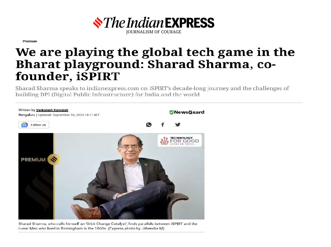 Product_nation's tweet image. What is iSPIRT? Read this thread to understand who we are
TL;DR : iSPIRT is a non-profit tech think tank whose volunteers did pioneering work on India Stack, UPI, Digilocker. Our goal is encouraging 🇮🇳 entrepreneurs build world class tech – make India a product nation!
More👇🏽