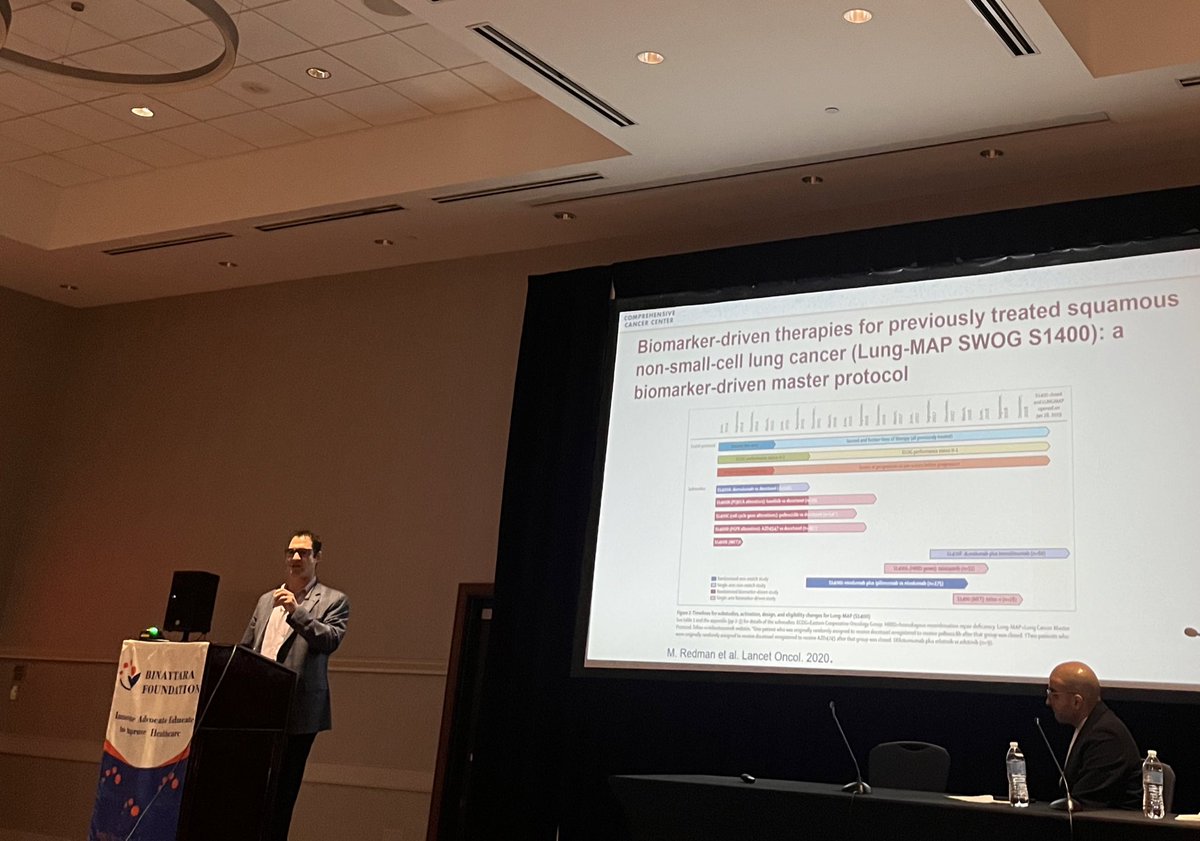Latinamd's tweet photo. #ETOncology23 @riess_md discusses #LungMAP Basket trial and what we have learned from the process- making the next trial better - @SWOG @drgandara @InovaSchar @InovaHealth @btfoundation @VivekSubbiah @LudiCa19862 https://t.co/OkEyZO3RgY