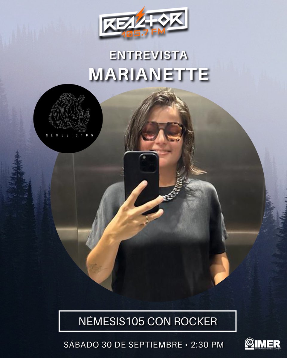#LiberaLaReacción que les tiene una muy grata sorpresa de 14 a 16 horas en #Némesis105

No se lo pierdan junto a <a href="/Rockerdrugo/">Eduardo (Rocker)</a> que en breve recibirá en cabina a nuestra querida <a href="/marianette/">Mariana Uribe</a> 🤩🦏