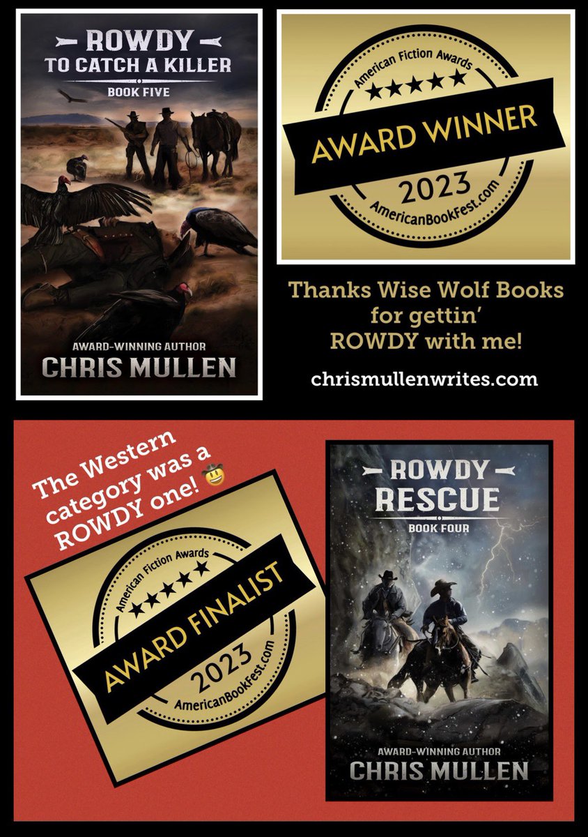 cmullenwrites's tweet photo. Kathy and Michael! Thanks for encouraging me to enter the 2023 @AmerBookFest American Fiction Awards. You’re the best!
https://t.co/7P8MDmtSvm
@GearBooks @WiseWolfBooks
#readrowdy #chrismullenwrites #western #winner #finalist #read #book #series #bookawards #fiction #fyp https://t.co/oP9DnpRrFi