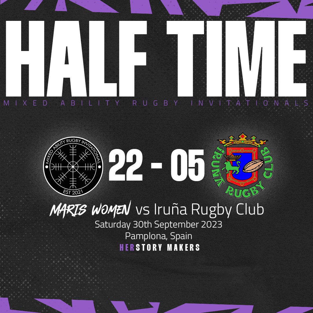 MARInvitational's tweet photo. HALF TIME

Wow! What a start for the MARI's Women 🤩 Sarah Nicholls goes down as the MARI's first ever female try scorer... but it's the Katie Burridge show in this first 40 - a try, big carries, huge hits and turnovers galore for the @YeovilRugbyGirl front rower! https://t.co/6hNkk0Omtt
