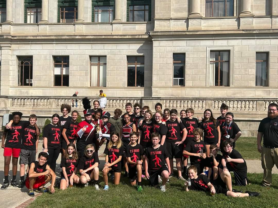 Ccr3Music's tweet photo. The CCR3 Marching Tigers took 2nd place out of 4 at the MWSU Homecoming Parade today! Go Tigers! @PlattsburgTiger @PlattsburgHS @CCMSTigers #TigerLegacy https://t.co/Yy7fv9cLBh