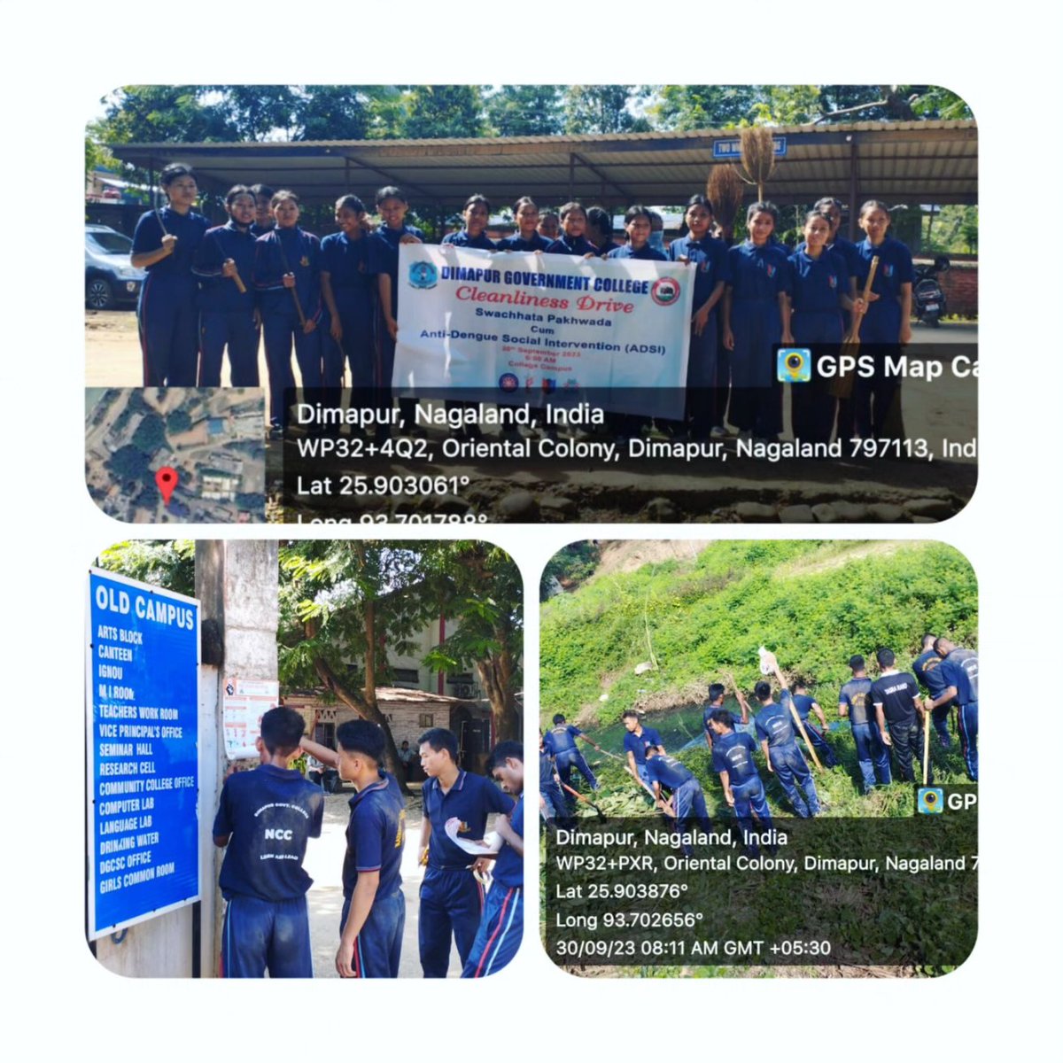DimapurCollege's tweet photo. 🌟 We kicked off a Cleanliness Drive &amp; Anti-Dengue Social Intervention on 30th Sept. Our campus was abuzz with active participation from clubs like NSS, NCC, EU, ECO &amp; Beautification, and YUVA TOURISM. Together, we're making a positive impact 💚🏞️  #SwachhataPakhwada #AntiDengue https://t.co/niVImXTVDW