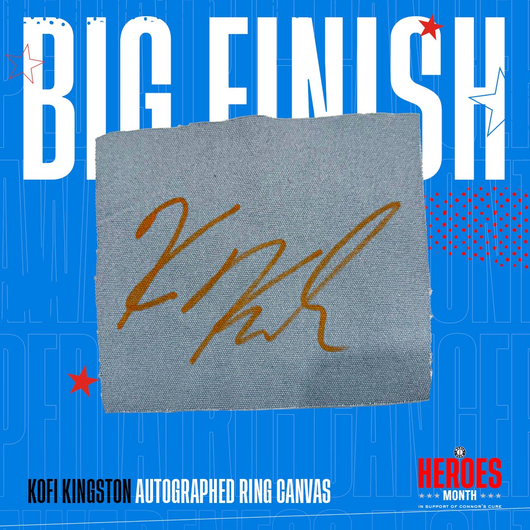 MANIACLUBWWE's tweet photo. Today’s the BIG FINISH for #ManiaClubHeroes Month and we’re having a contest to close out strong

Get a 2023 Royal Rumble chair, @TrueKofi signed ring canvas, signed Honky Tonk Man IC mini-belt, signed photos &amp; more!

Details: https://t.co/gmdLWRPd8S

#TagInForACure https://t.co/ad2gCEHcCn