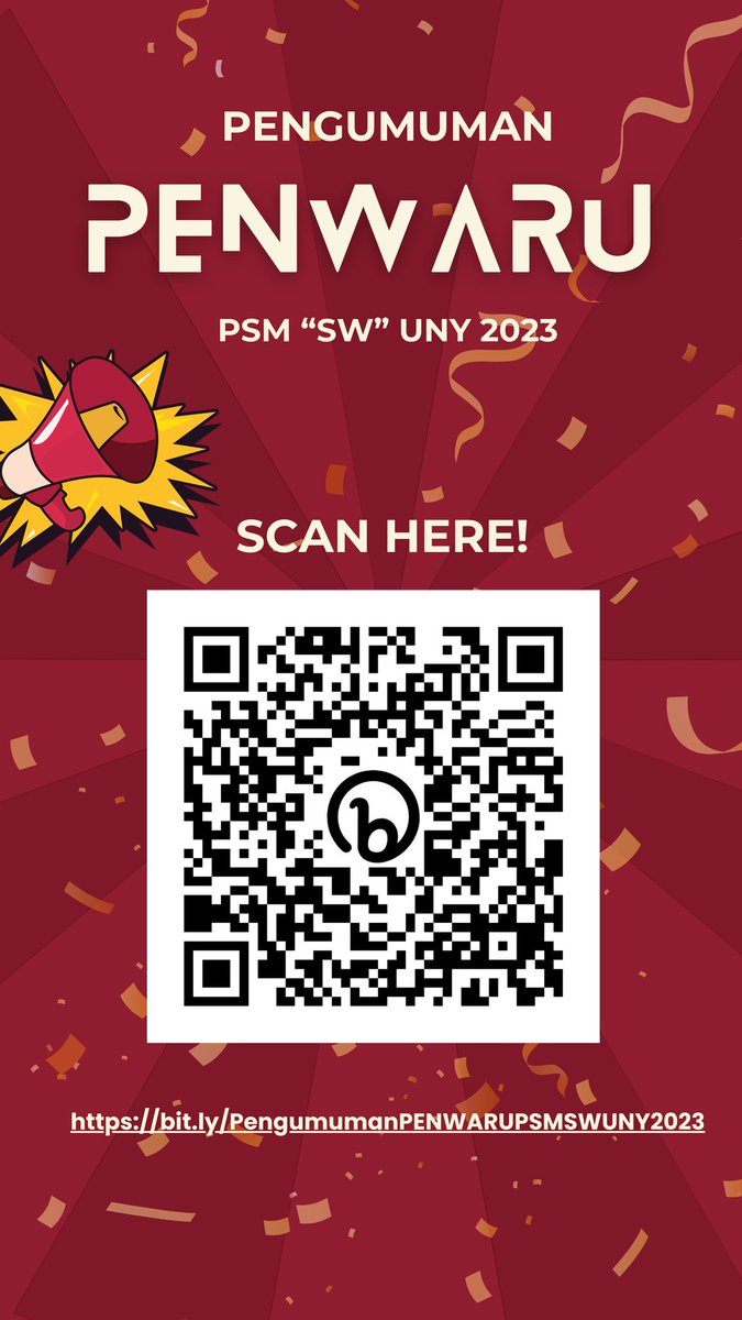 [PENGUMUMAN PENWARU 2023]

Setelah melewati rangkaian seleksi, tiba saatnya untuk Pengumuman Calon Anggota Baru PSM "SW" UNY 2023!

👉🏼bit.ly/PengumumanPENW… 👈🏼

Selamat untuk teman-teman yang lolos seleksi🥳

Semangat dan sukses selalu🥰

VIVA PSM,
SWARA WADHANA🎶