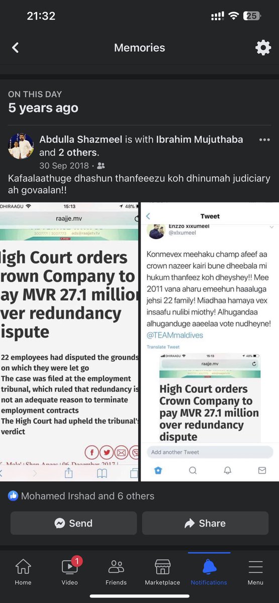 shazmeel's tweet photo. Congratulations President elect @MMuizzu ! This was my fb post 30.09.2018. 
Reposting again 30.09.2023! ☝️ hope judiciary will be reform under your administration! 🙌 https://t.co/5dv7a73fdv