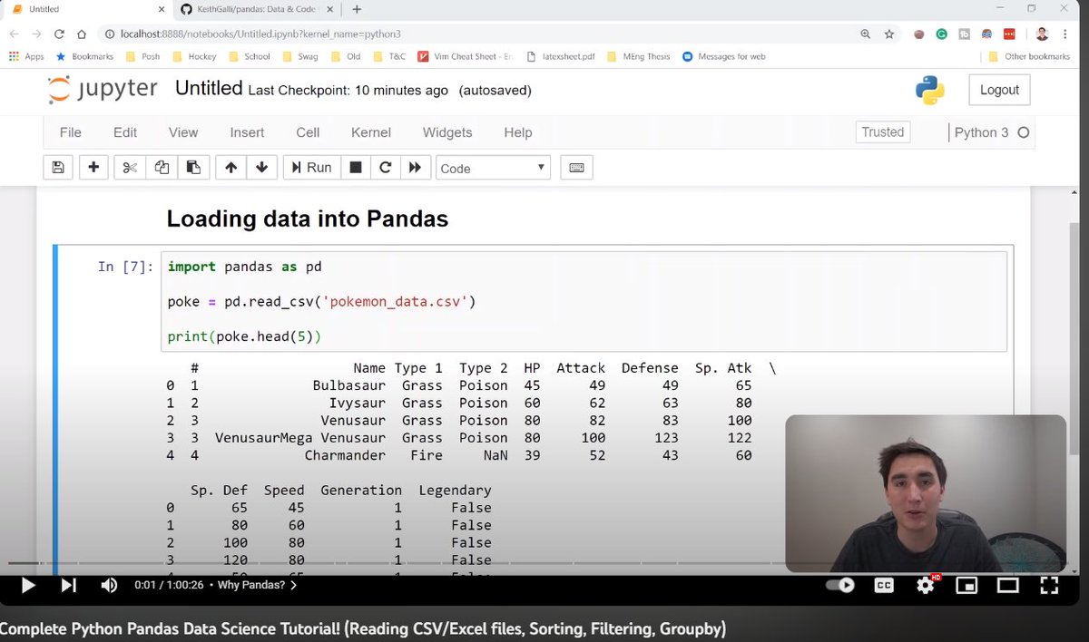 Alhamdulillah, finished a tutorial for pandas library in python by @keithgalli. Learned a lot. 
#DataScience  #PythonForAll #pandas